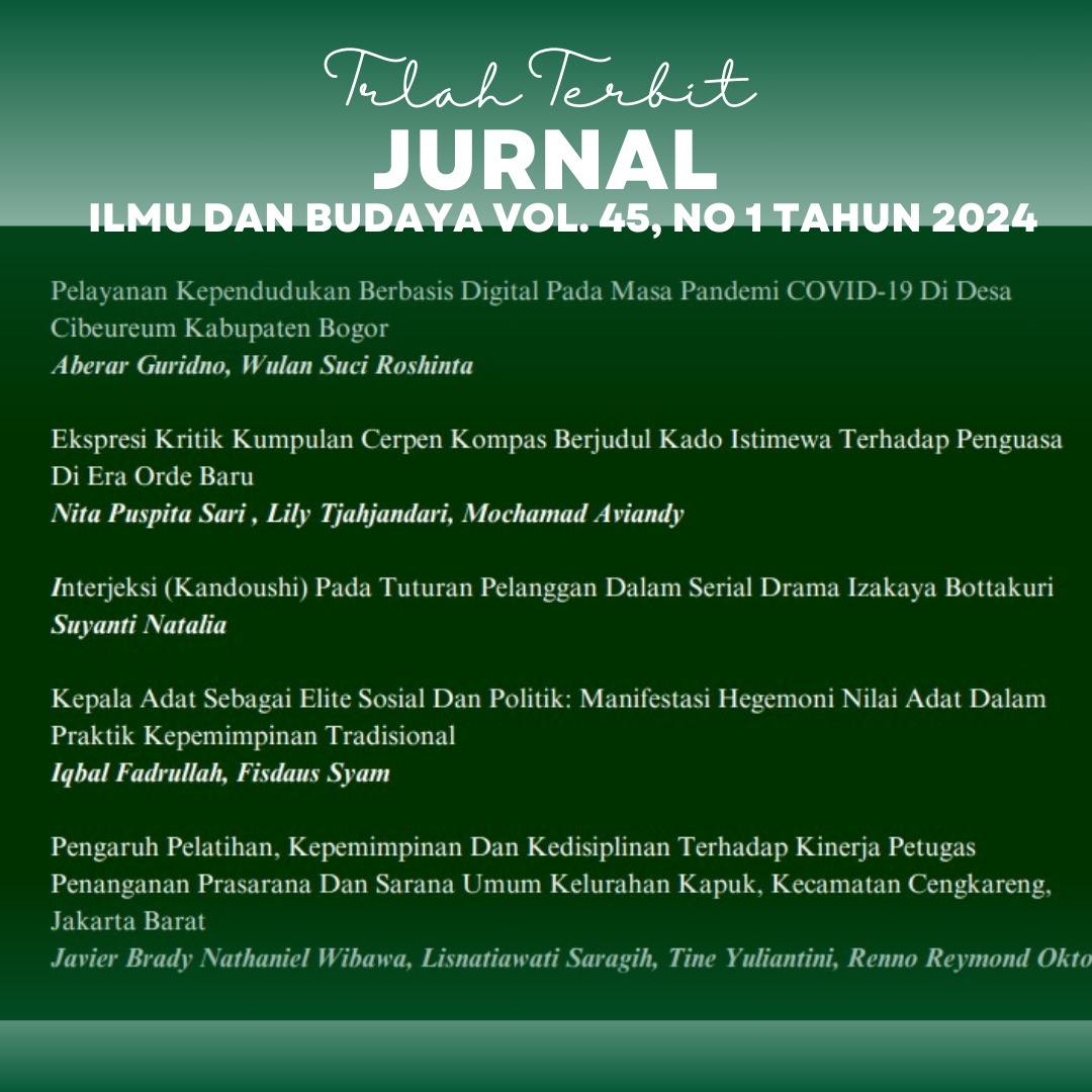 Read more about the article Jurnal Ilmu dan Budaya Vol. 45, No. 1 Tahun 2024 Resmi Terbit